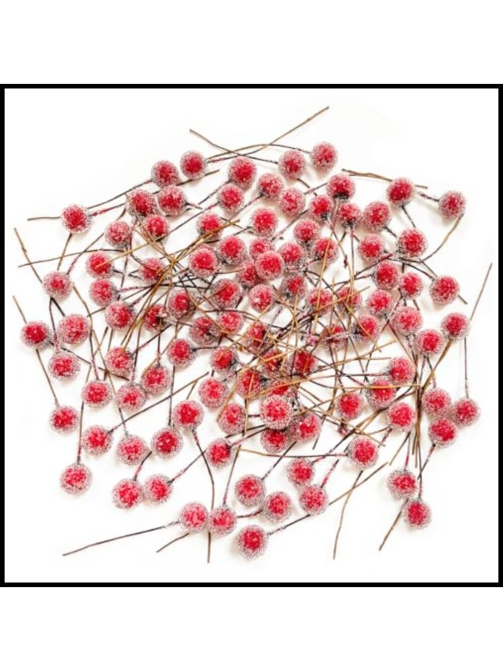 Artificial Frosted Holly Berries 100 PCS Christmas Tree Wreath Garland Home